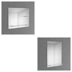 iBathUK iBathUK  Mirror Wall Mounted Rectangular and Glass Shelf
