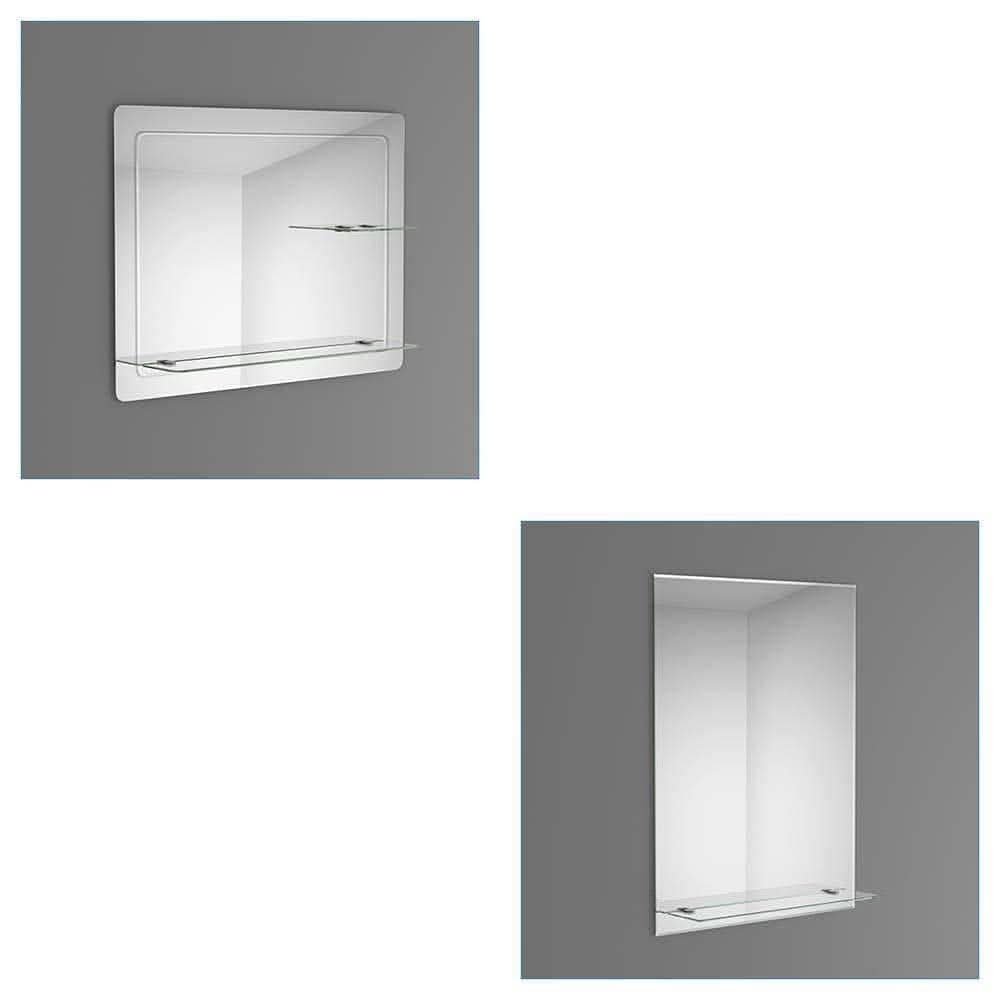iBathUK iBathUK  Mirror Wall Mounted Rectangular and Glass Shelf