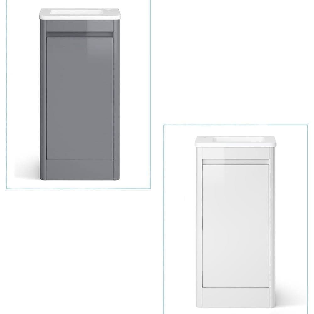 iBathUK Furniture > Vanity Units iBathUK Vanity Unit Basin Sink Floor Standing Cloakroom RH LH Storage Unit Grey White