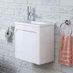 iBathUK Furniture > Vanity Units White LH iBathUK Vanity Unit Basin Sink Wall Hung Cloakroom RH LH Storage Unit Grey White