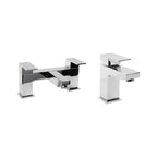 VeeBath Margate Bath Basin Taps Set Designer Chrome Sink Mixer & Bath Filler Tap