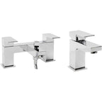 VeeBath Margate Bath Basin Taps Set Designer Chrome Sink Tap & Bath Shower Mixer