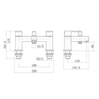 VeeBath Margate Bath Basin Taps Set Designer Chrome Sink Tap & Bath Shower Mixer