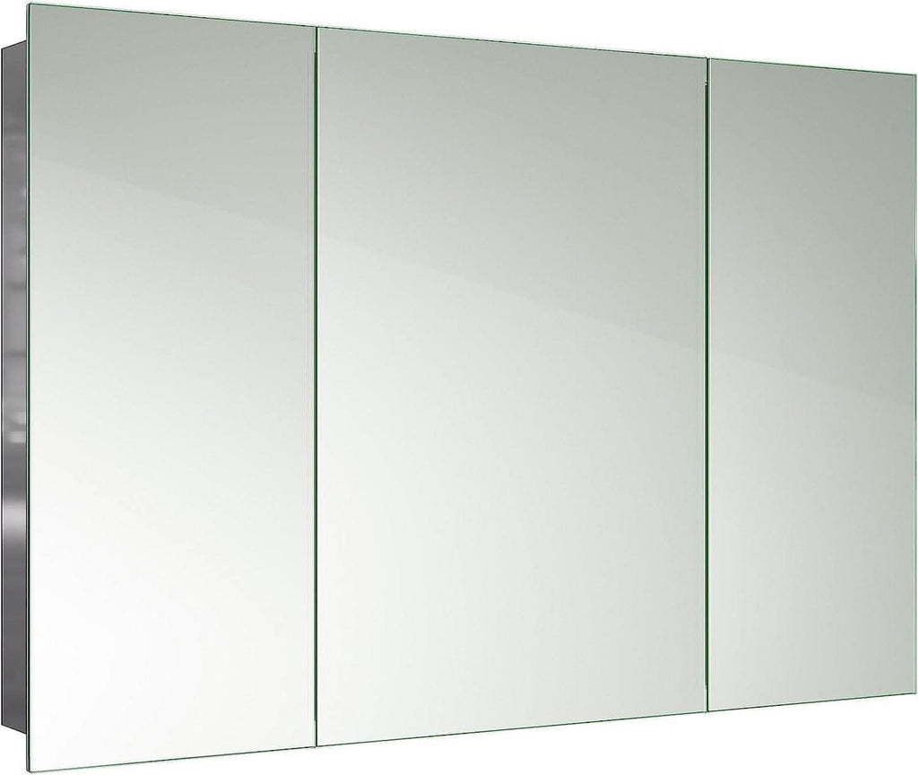 iBathUK Furniture > Mirrors Mirror Cabinet 3 Doors Storage Unit Stainless Steel 600 x 900mm