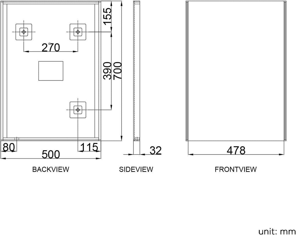 iBathUK Furniture > Mirrors Mirror LED Light Battery Illuminated Wall Mounted Mirror 500 x 700mm
