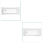 VeeBath Baths > Straight Baths Modern Bathroom Bathtub Single Ended Curved Acrylic White Gloss Adjustable Feet