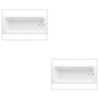 iBathUK Baths > Straight Baths Modern Bathroom Bathtub Straight Single Ended Straight Bath White Gloss Bathtub