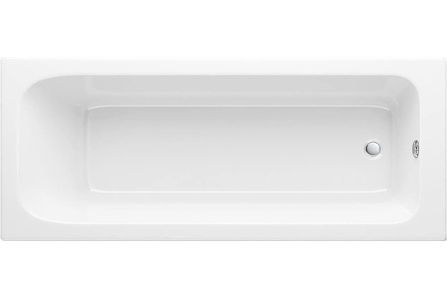 iBathUK Baths > Straight Baths 1700mm Modern Bathroom Bathtub Straight Single Ended Straight Bath White Gloss Bathtub