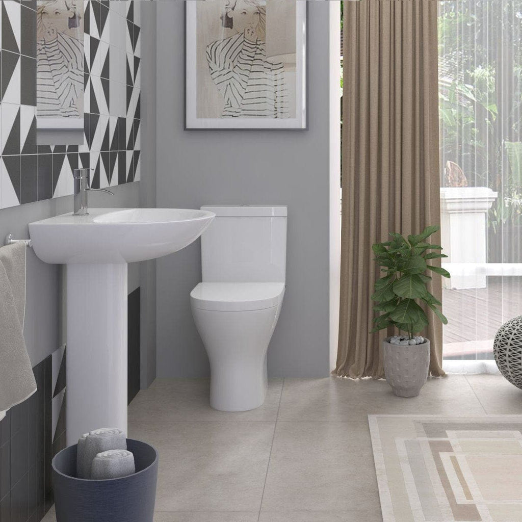 iBathUK Toilets > Close Coupled Toilets Palma Ceramic Close Coupled Toilet - White
