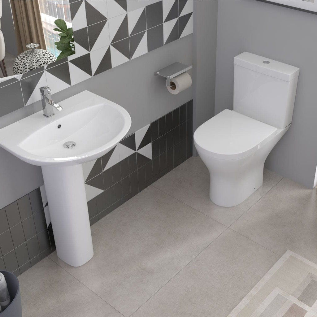 iBathUK Toilets > Close Coupled Toilets Palma Ceramic Close Coupled Toilet - White