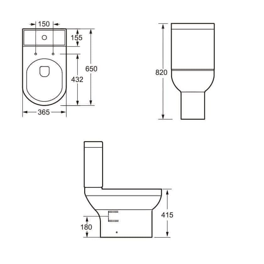 iBathUK Toilets > Close Coupled Toilets Rimini Ceramic Close Coupled Toilet - White