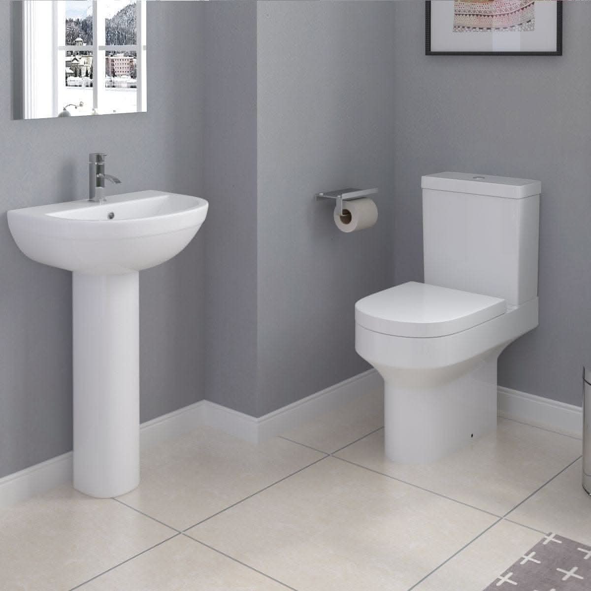 iBathUK Toilets > Close Coupled Toilets Rimini Ceramic Close Coupled Toilet - White