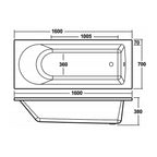 VeeBath Rosina 1600mm Bath Vanity Basin Unit Toilet & Mixer Taps Bathroom Suite