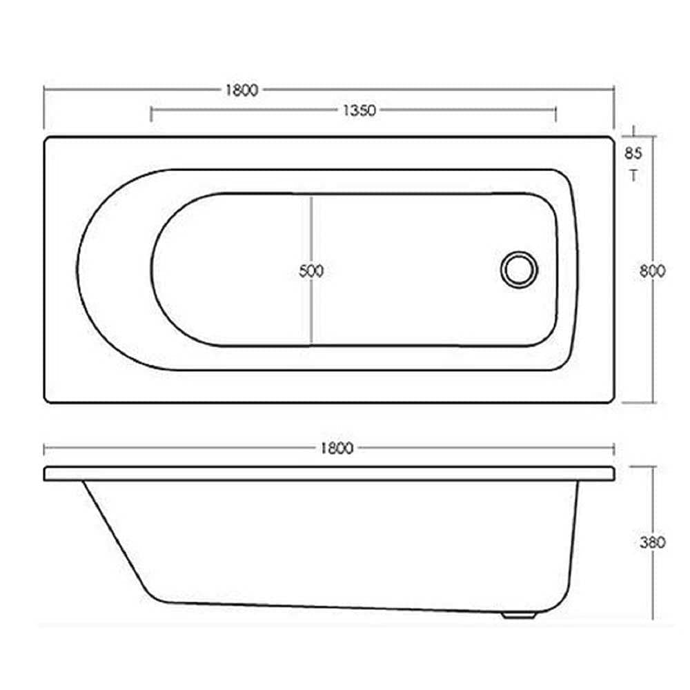 VeeBath Rosina 1800mm Bath Vanity Basin Unit Toilet & Mixer Taps Bathroom Suite
