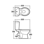 VeeBath Rosina 1800mm Bath Vanity Basin Unit Toilet & Mixer Taps Bathroom Suite