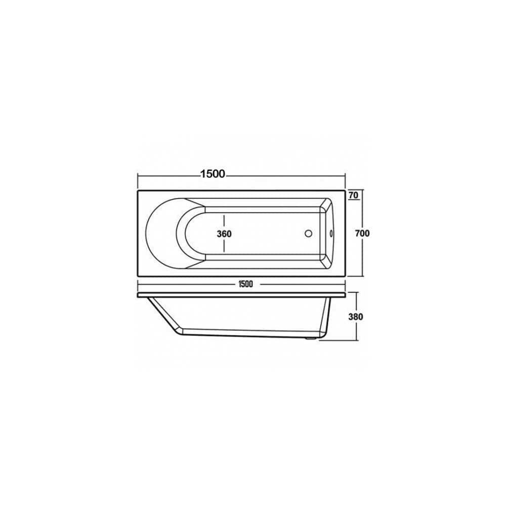 VeeBath Rosina Vanity Unit, Toilet & Single Ended Bath Bathroom Suite - 1500mm
