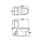 VeeBath Rosina Vanity Unit, Toilet & Single Ended Bath Bathroom Suite - 1600mm