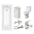 VeeBath Sophia 1700mm Bath Vanity Basin Unit Toilet & Mixer Taps Bathroom Suite