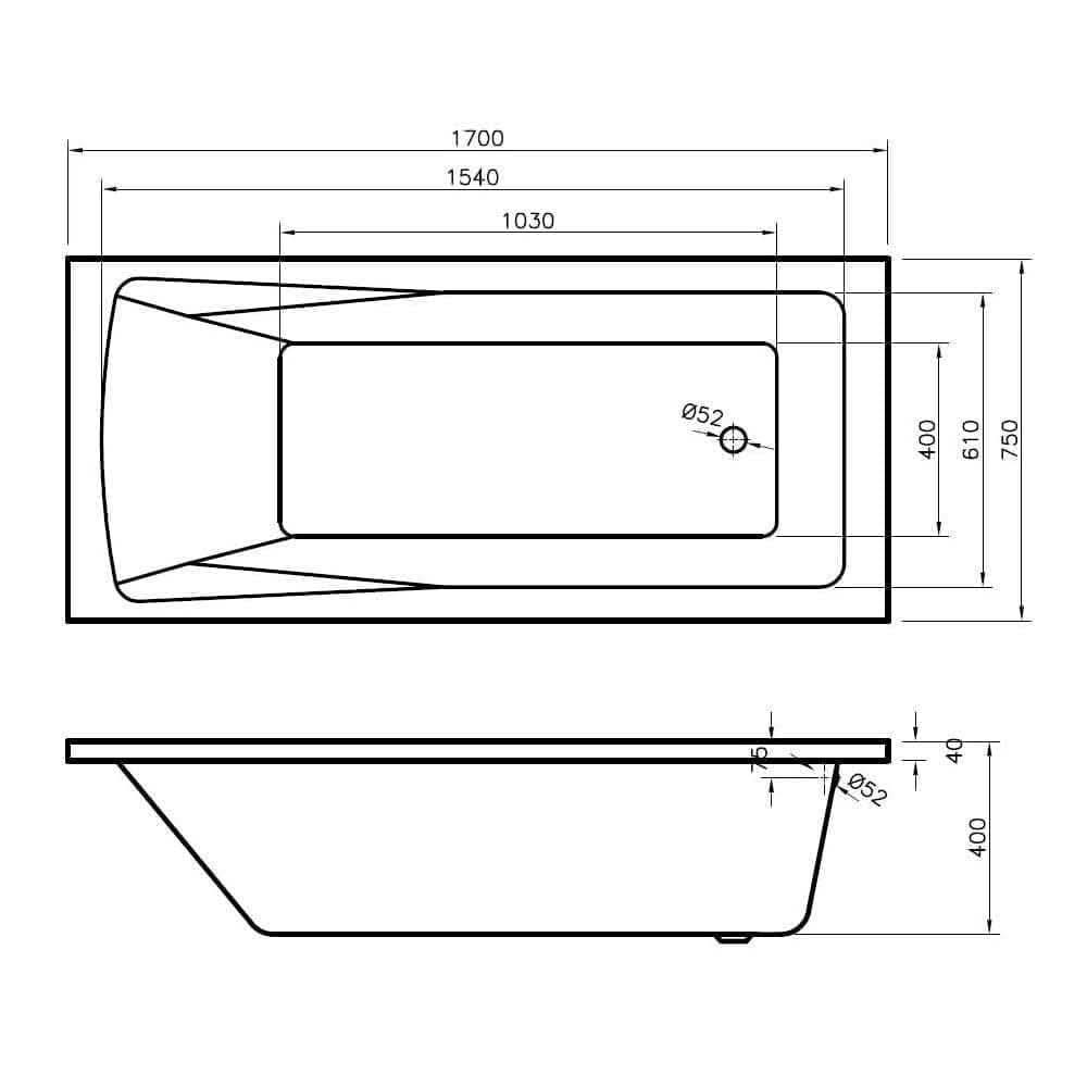 VeeBath Sophia 1700mm Bath Vanity Basin Unit Toilet & Mixer Taps Bathroom Suite