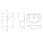 VeeBath Sophia 1800mm Bath Vanity Basin Unit Toilet & Mixer Taps Bathroom Suite