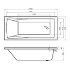 VeeBath Sophia Vanity Unit, Toilet & Single Ended Bath Bathroom Suite - 1700mm