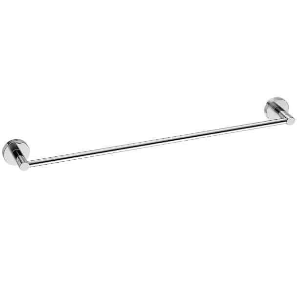 Modern Wall Mounted Round Towel Rail Bar - Chrome