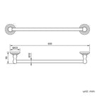 Traditional Wall Mounted Towel Rail Bar - Chrome