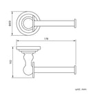 IBathUK Traditional Wall Mounted Toilet Roll Holder - Chrome features a 69mm diameter circular base, 178mm width, and 102mm height—an essential bathroom accessory. All dimensions are in millimeters.