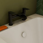Symphony Round Waterfall Bath Filler Mixer Tap - Matt Black