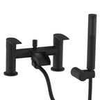 Symphony Round Waterfall Bath Shower Mixer Tap with Kit - Matt Black
