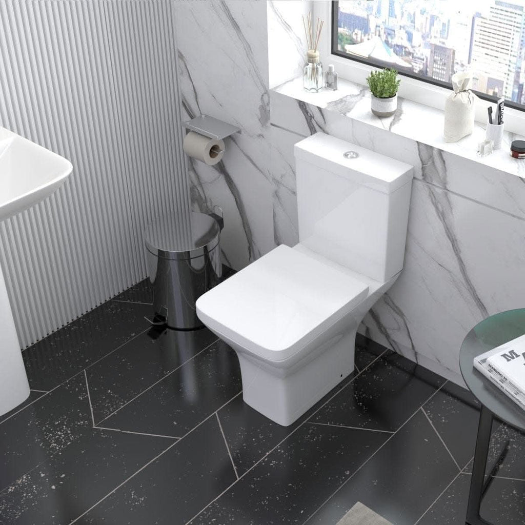 iBathUK Toilets > Close Coupled Toilets Venice Ceramic Close Coupled Toilet - White