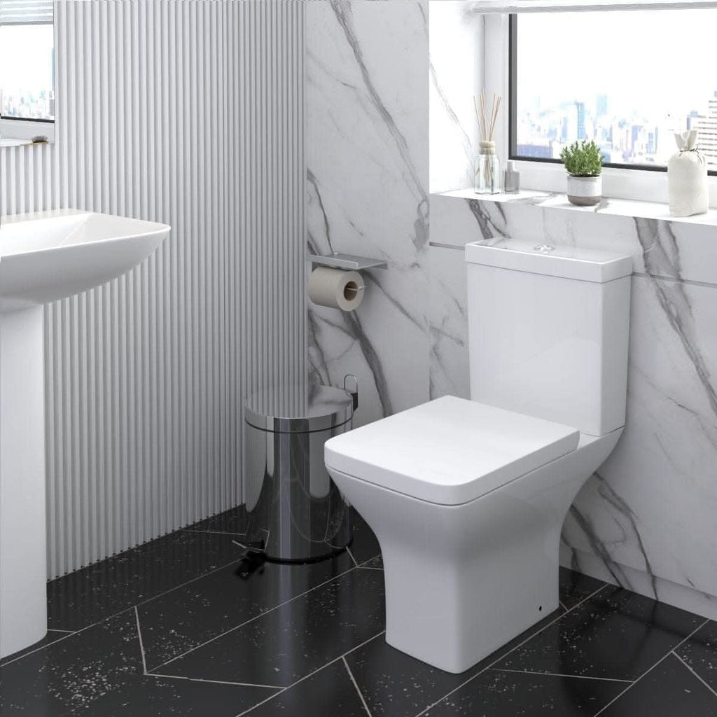iBathUK Toilets > Close Coupled Toilets Venice Ceramic Close Coupled Toilet - White